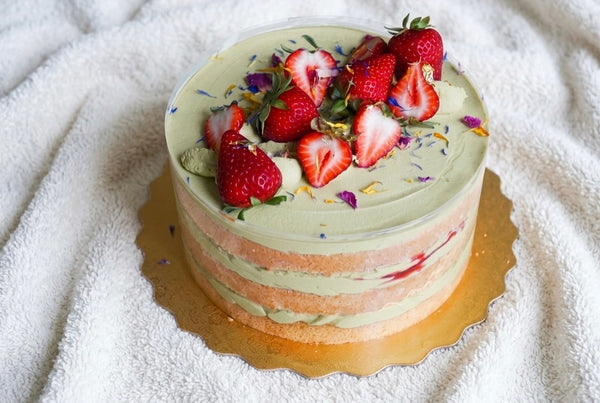 Matcha Strawberry Chiffon Cake