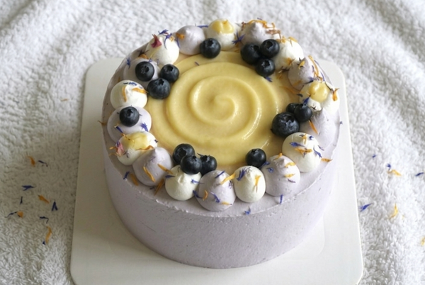 Blueberry Lemon Curd Chiffon Cake