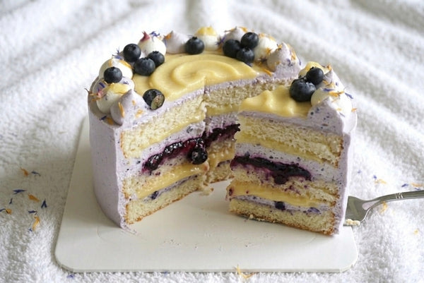 Blueberry Lemon Curd Chiffon Cake