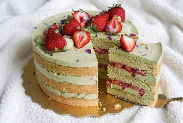 Matcha Strawberry Chiffon Cake