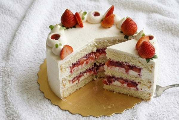 Vanilla Strawberry Chiffon Cake